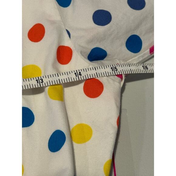 Color Me Courtney Long Short Sleeve Dress White w/polkadots Size 4 - Picture 9 of 11